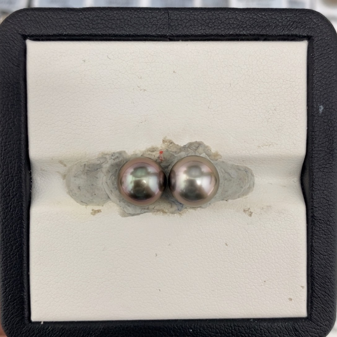 颈饰海水珍珠未镶嵌9-10mm 大溪地 灰紫 很饱满