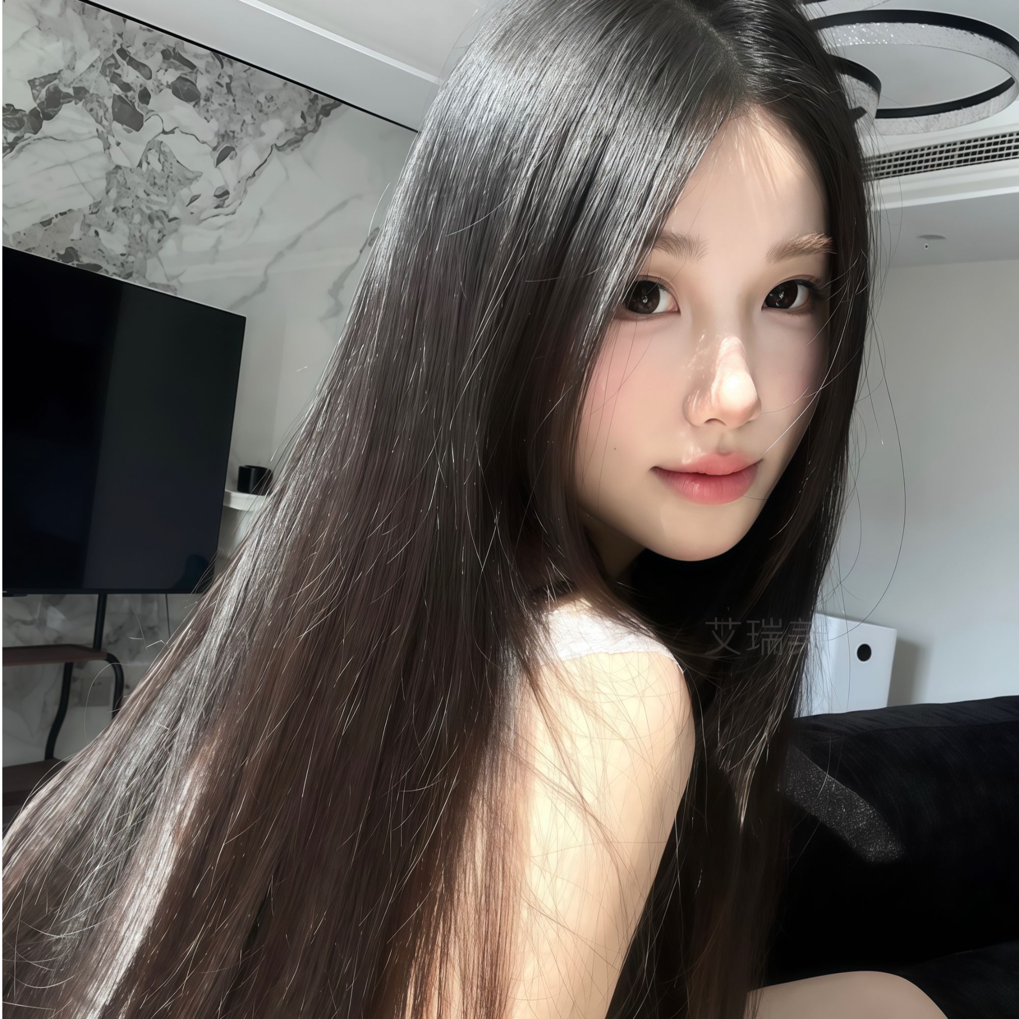 Iremy Me【封边递针】逼真头皮黑长直轻薄透气全头套全真人发假发女