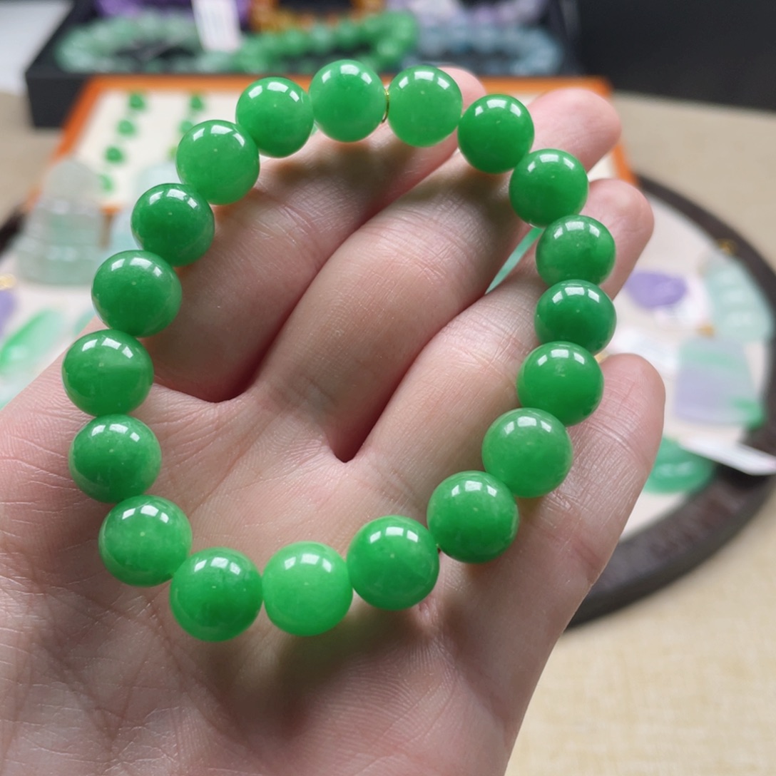 天然缅料满色手串