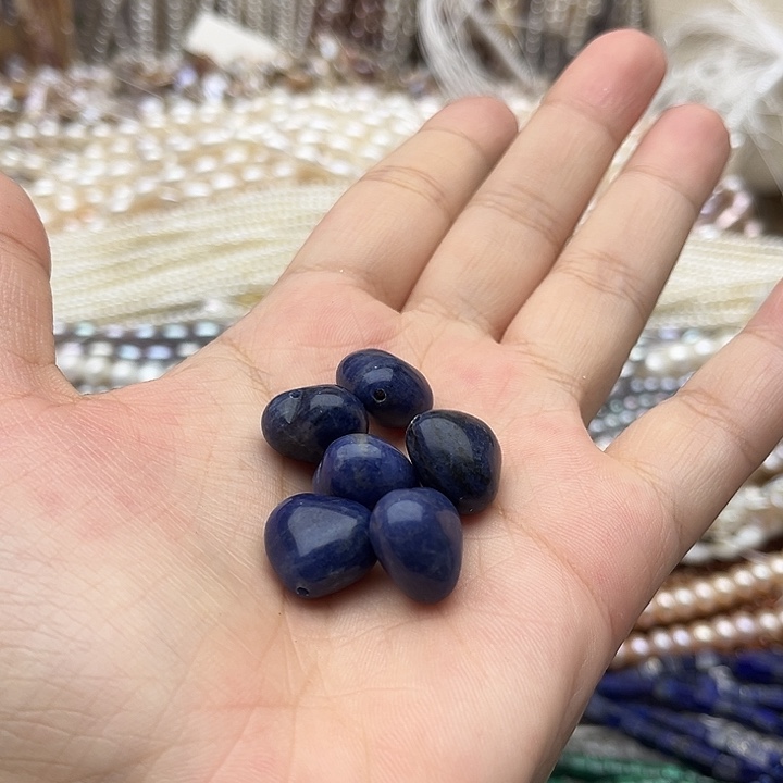 未镶嵌玛瑙/玉髓珠宝半成品5个15mm左右蓝纹石屁桃