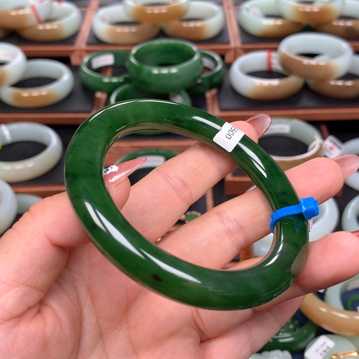 和田玉（碧玉）手镯未镶嵌5960圈口