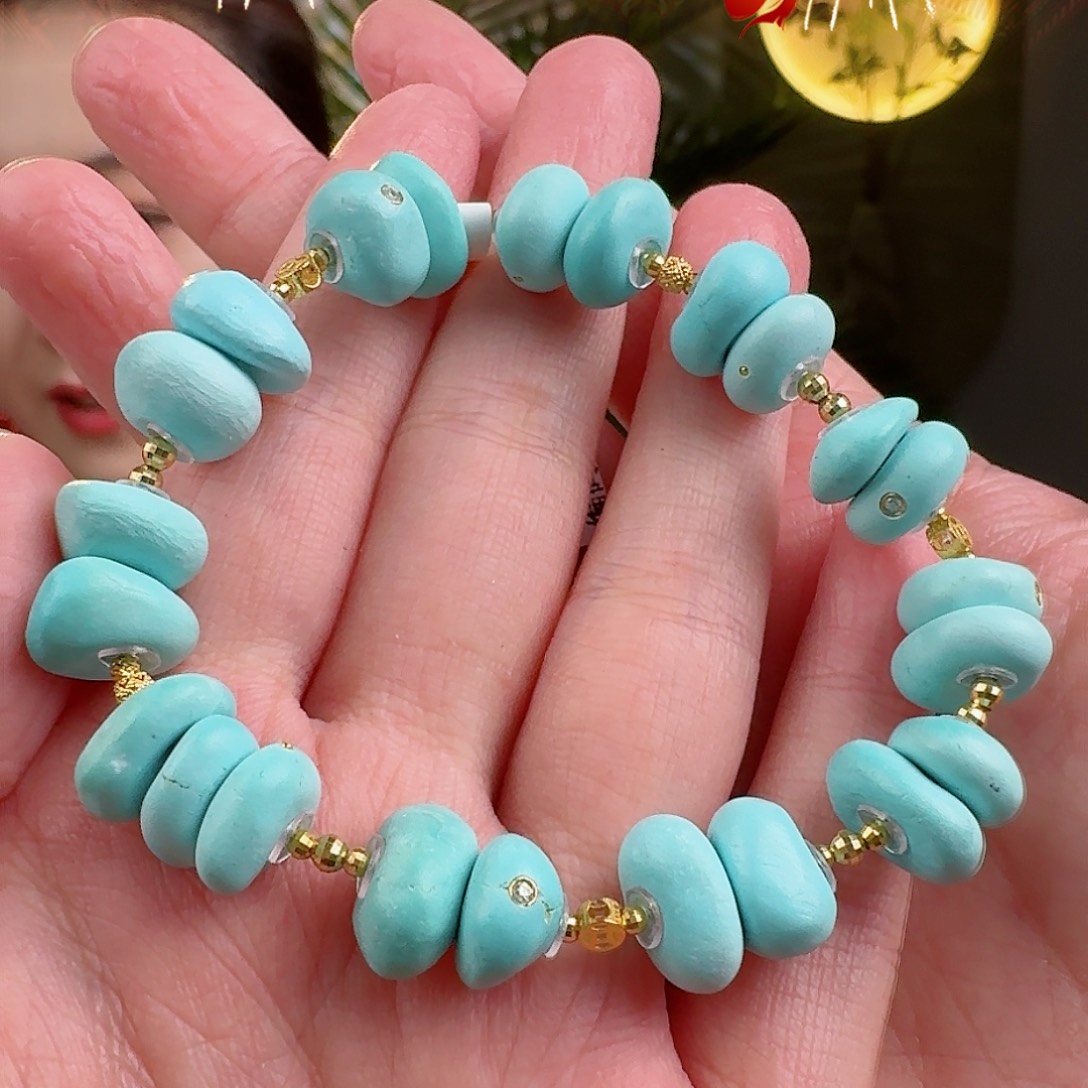 绿松石珠宝奇石18K金镶嵌