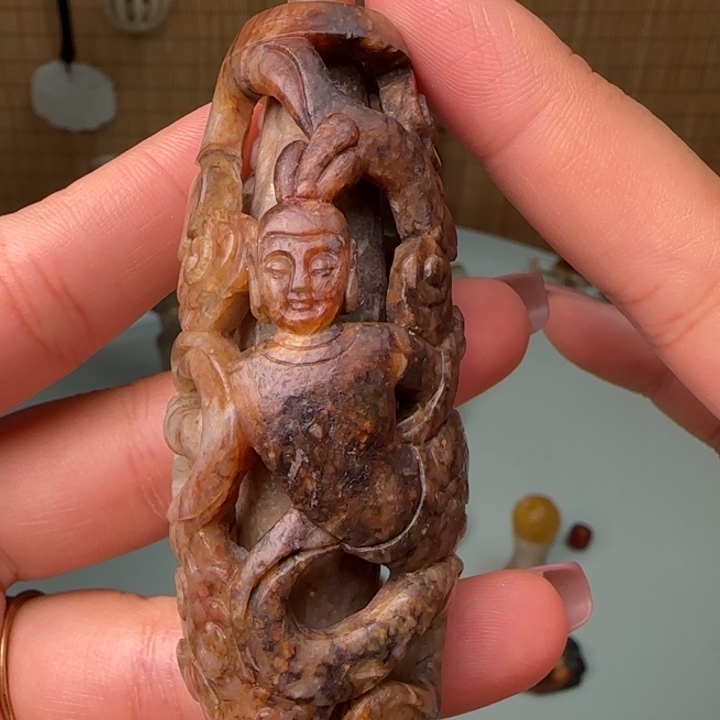 迷***雨和田玉未镶嵌吊坠(不含链)