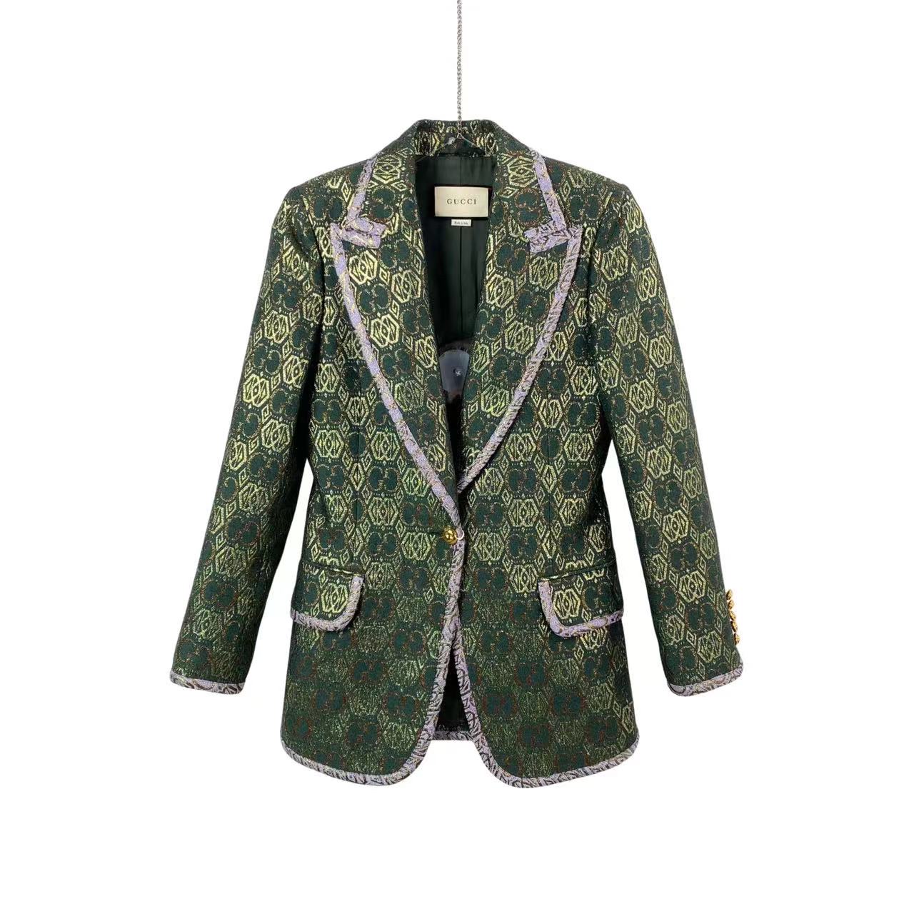 95新 GUCCI/古驰  bb1117 老花拼接西装 38码