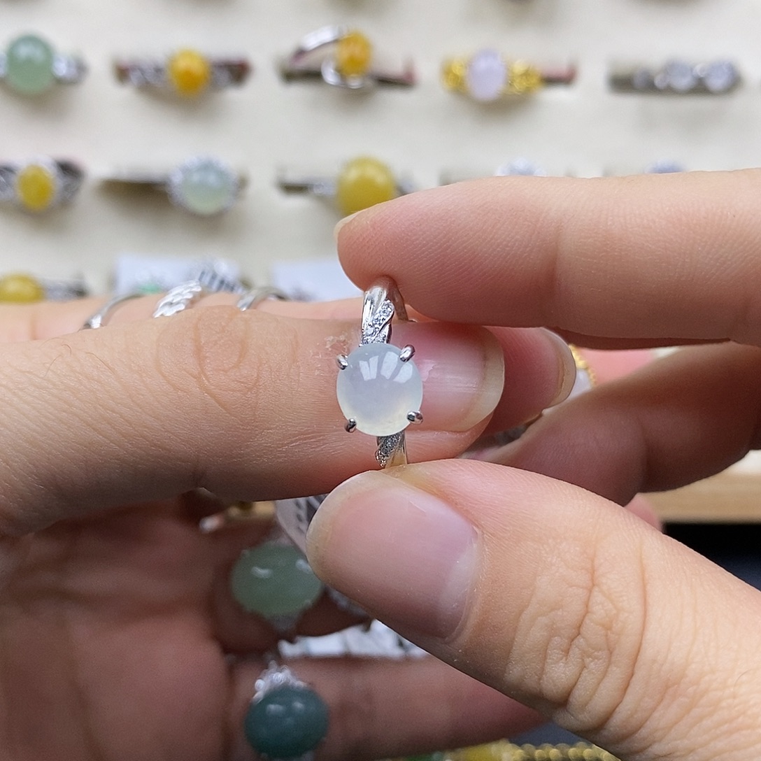 翡翠银S925镶嵌戒指