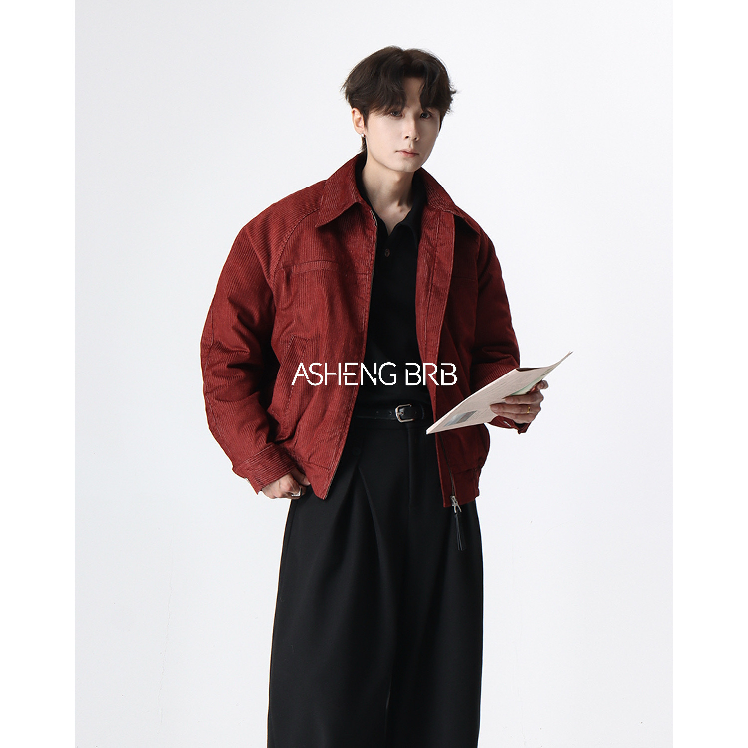 【ASHENG BRB】25A/W复古灯芯绒翻领夹棉夹克男宽松休闲保暖外套