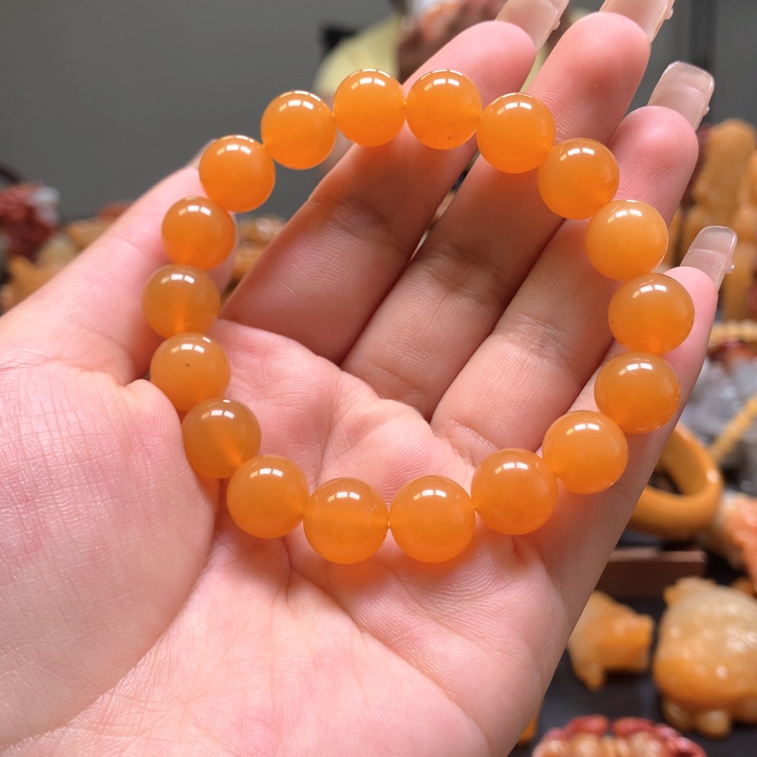 石英质玉（黄龙玉）未镶嵌手串