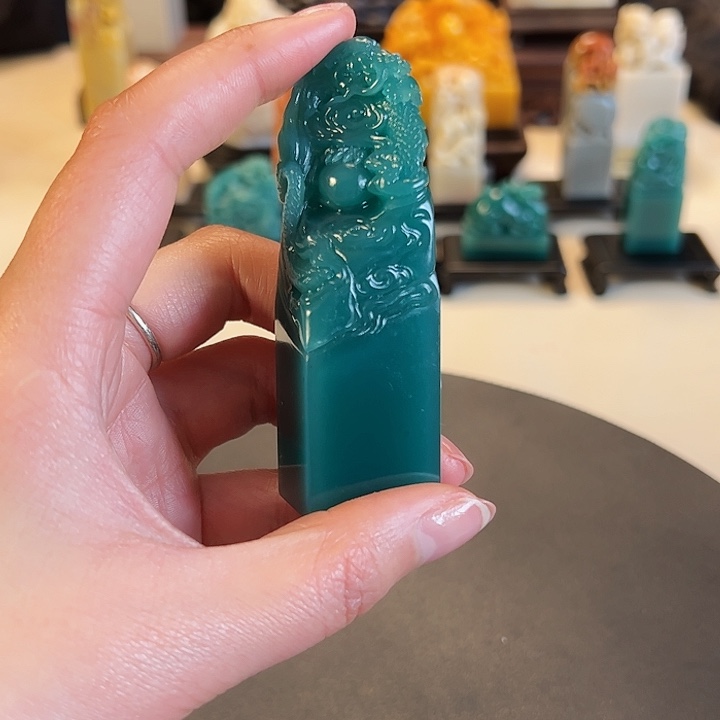 雅安绿印石景*印章石