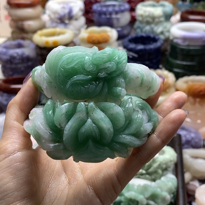 夢***影石英质玉未镶嵌手镯