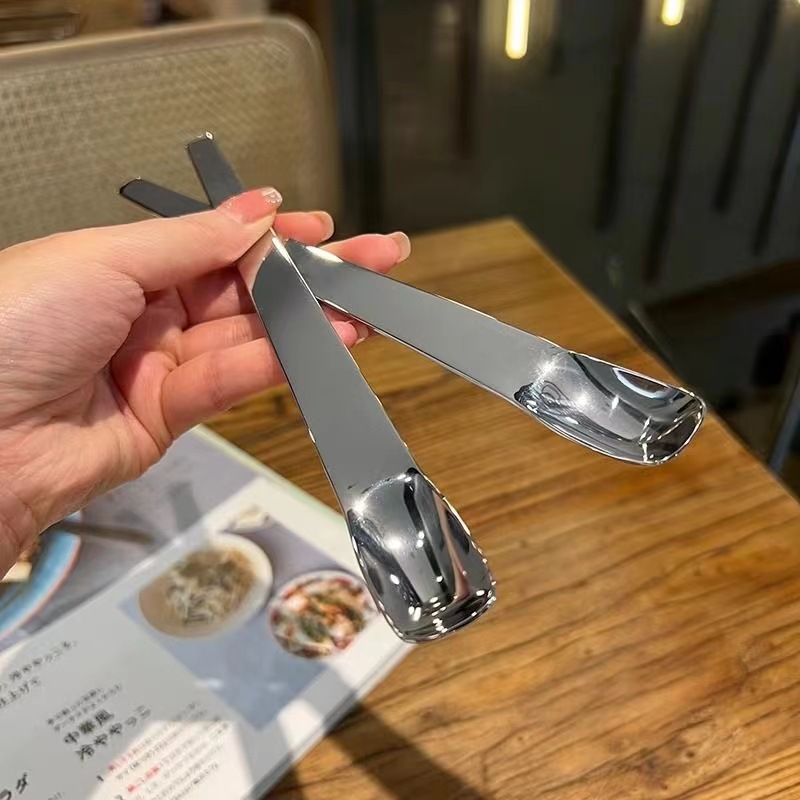 A53-尾货人316L不锈钢包饺子勺挖馅馄饨包子搅拌馅挑甜品勺2个