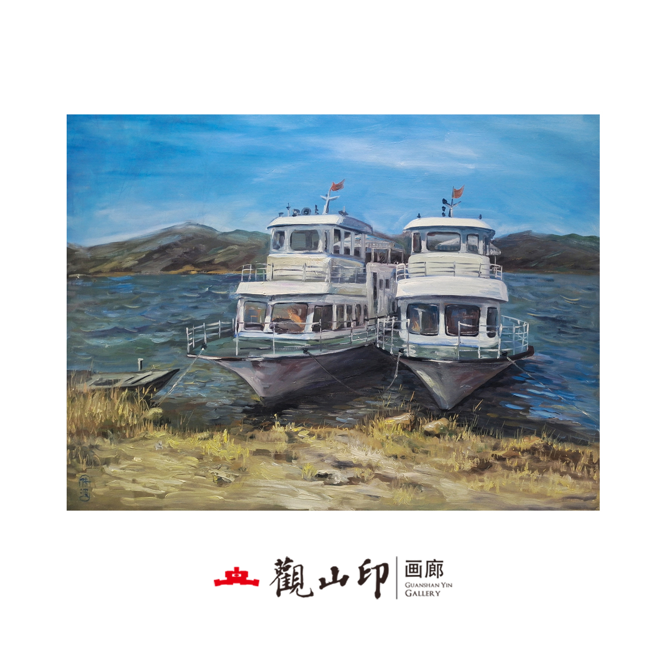 WCB原创手绘59x78cm欧式印象轻奢风客厅沙发背景挂画1639