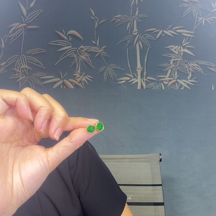 余***～翡翠银S925镶嵌耳饰特价