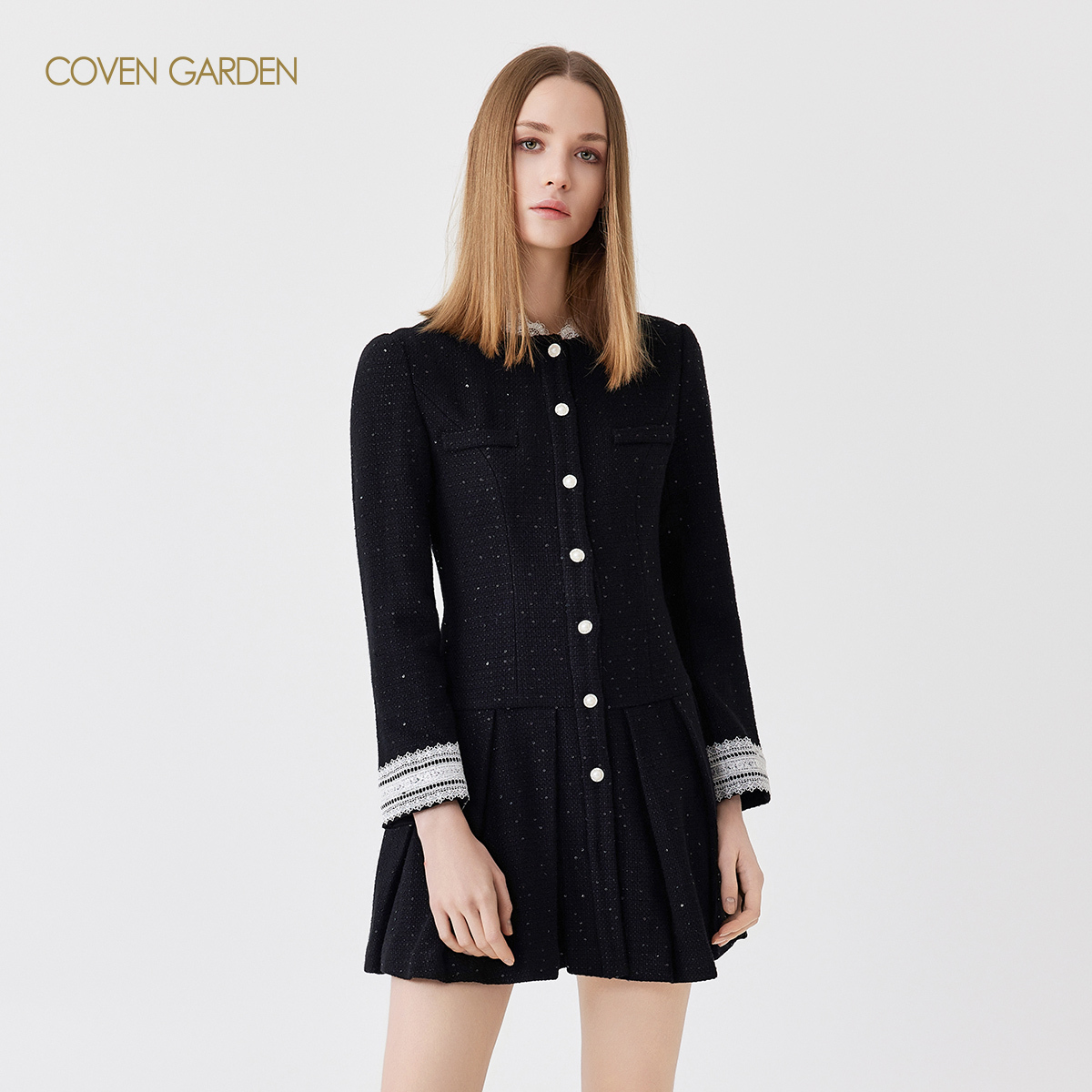 【陈大可专属】哥文花园香风气质长袖连衣裙CLA1083220