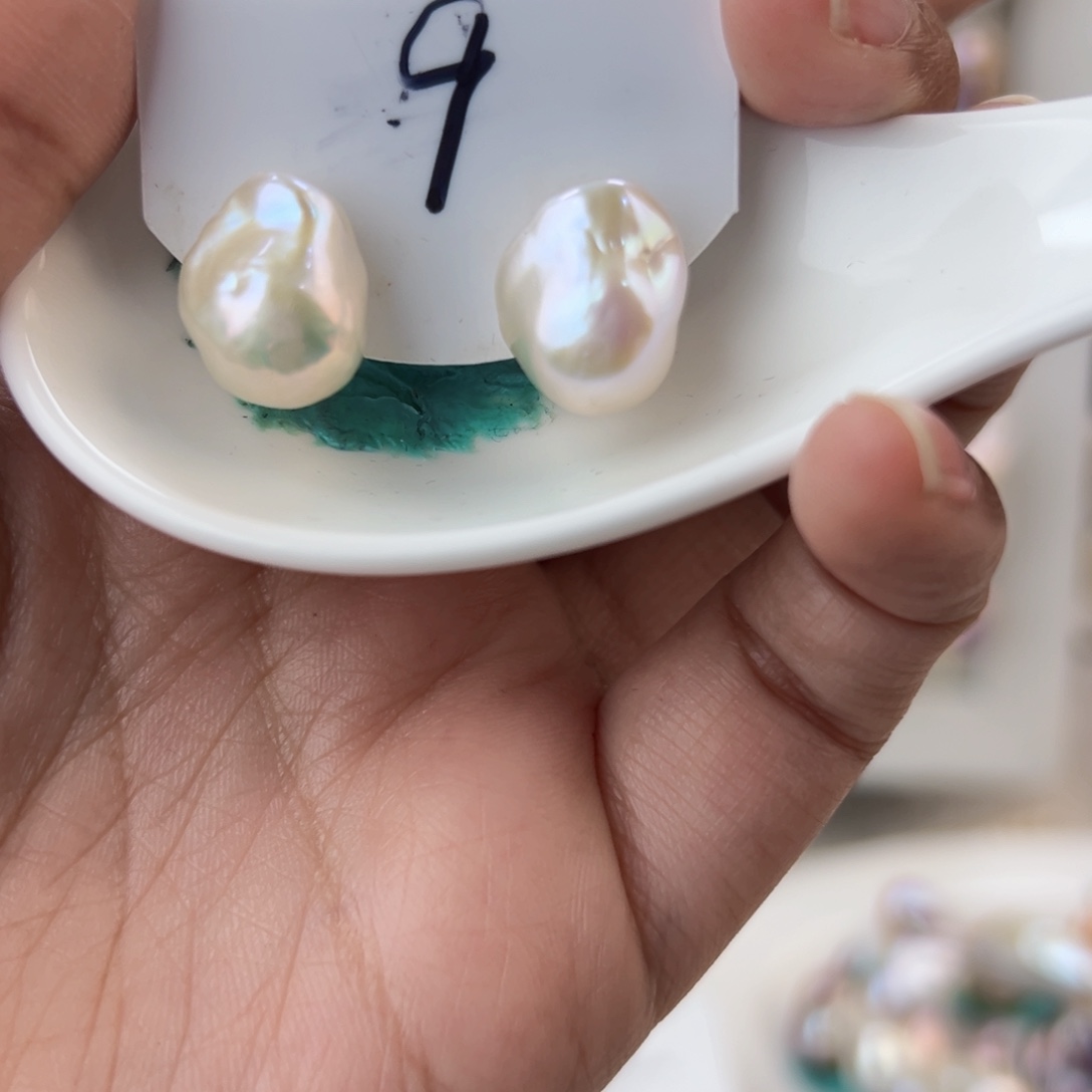 淡水珍珠耳饰银S925镶嵌