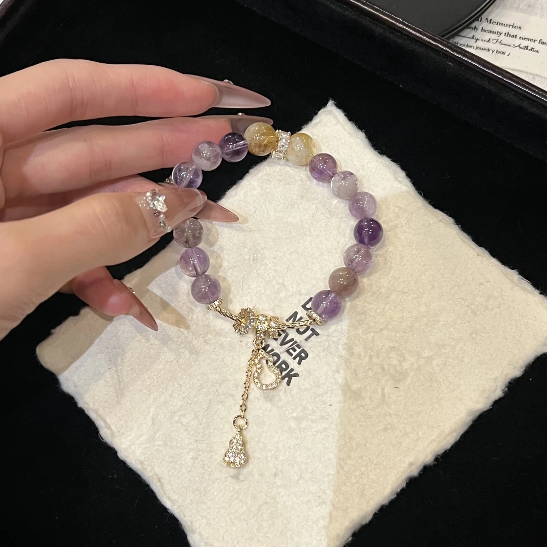 S792 《紫黄cp2.0》8mm紫幽灵原创设计手串 颜色微差（你的瑶大）