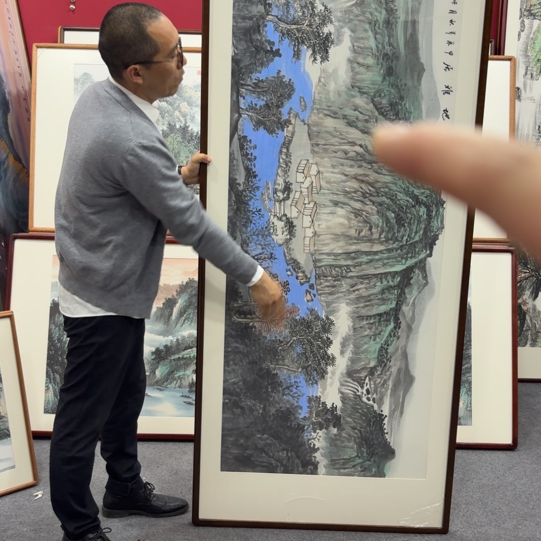 国画带框绘画210/80尺寸