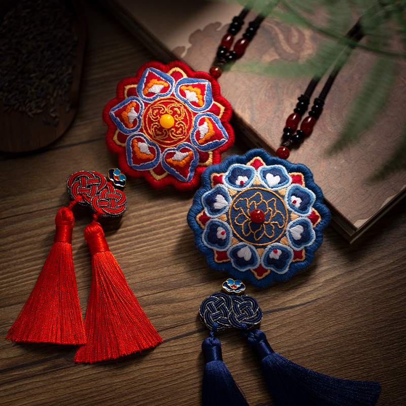 敦煌藻井香囊刺绣手工diy材料包中国风平安符中秋礼物送男友
