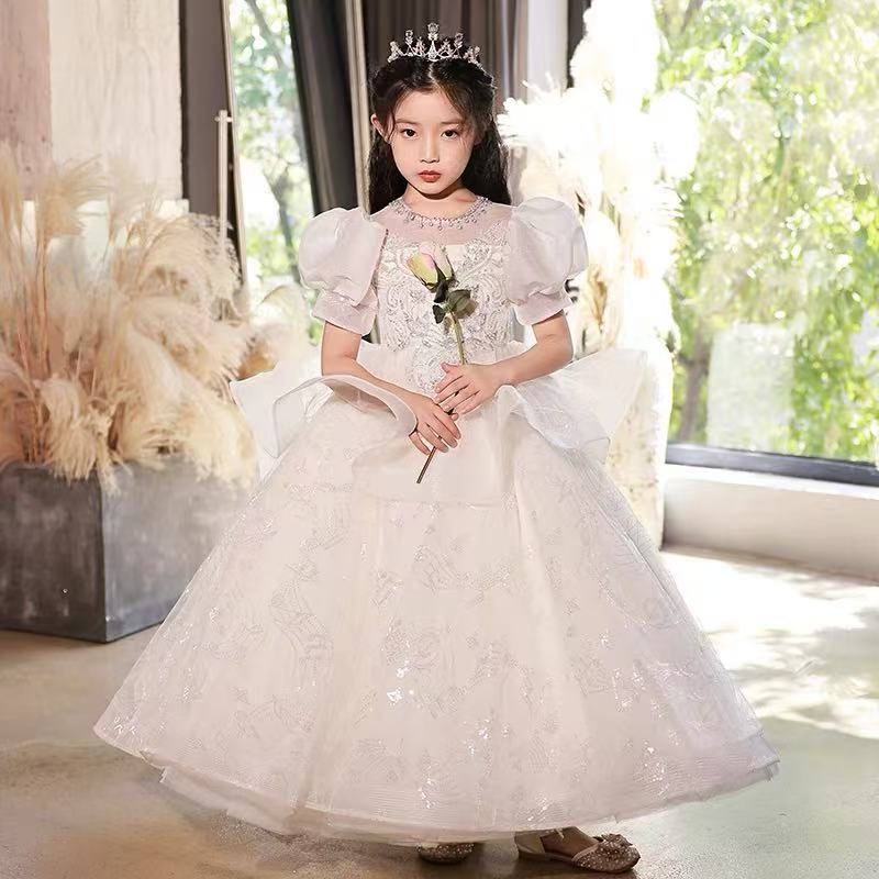 工厂现货炸 白雪公主女童婚纱礼服短裙花童主持人生日六一表演裙
