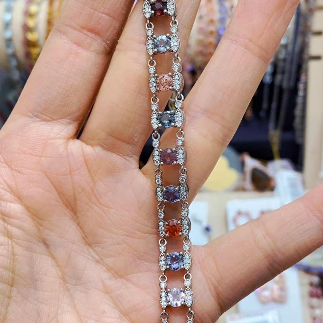 尖晶石手链银S925镶嵌