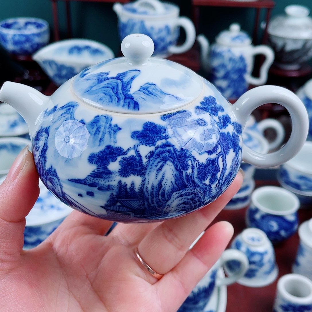手工手绘青花、青花