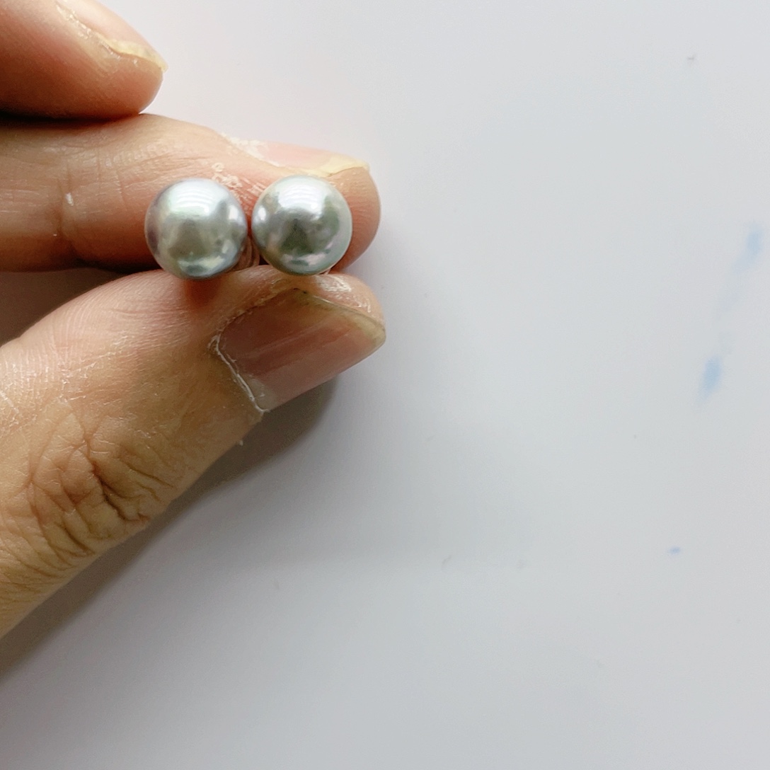 海水珍珠耳饰银S925镶嵌