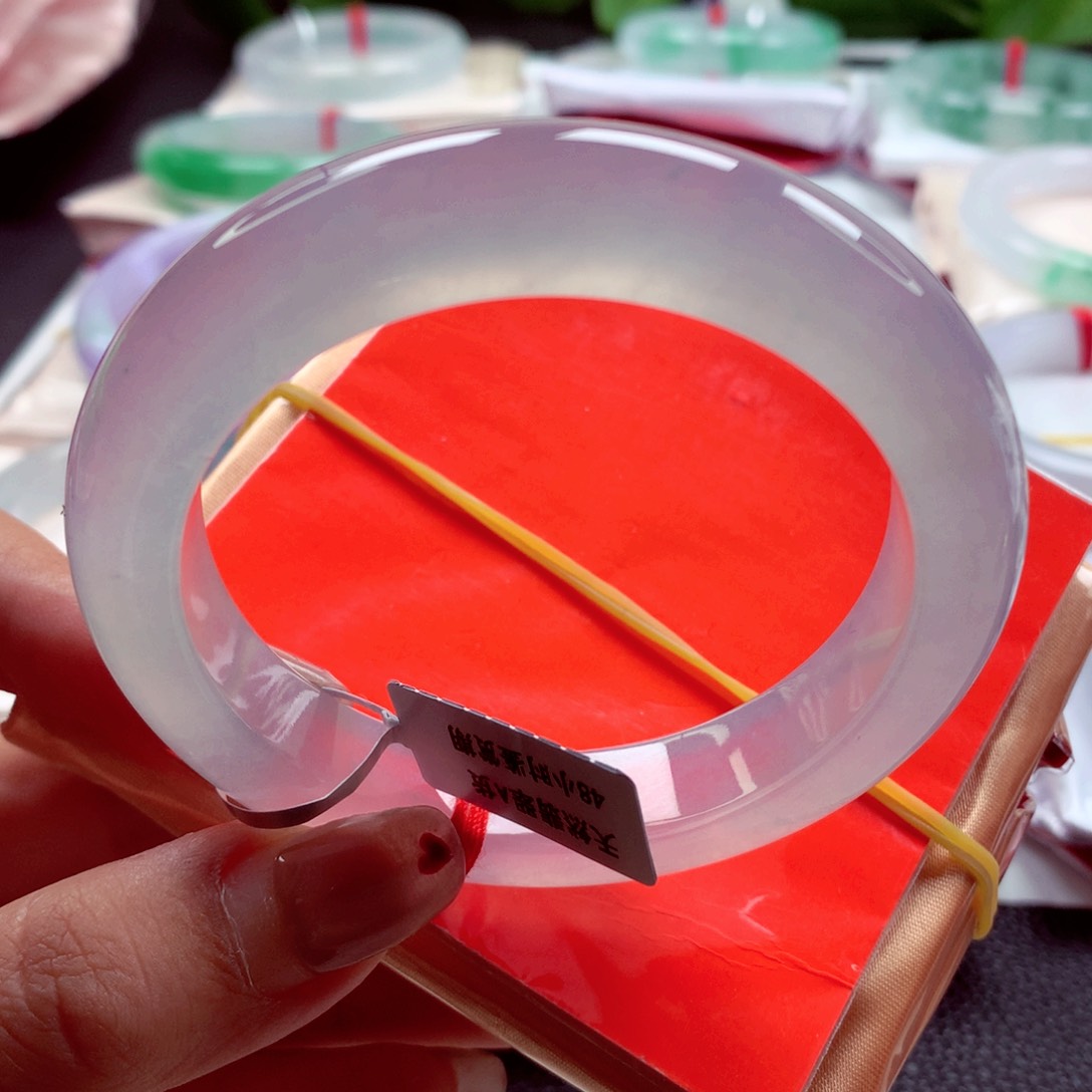 翡翠手镯未镶嵌师妹冰玻种行家货（36号）