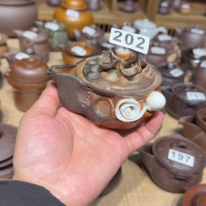 杯粗瓷茶具素胎无釉盖碗