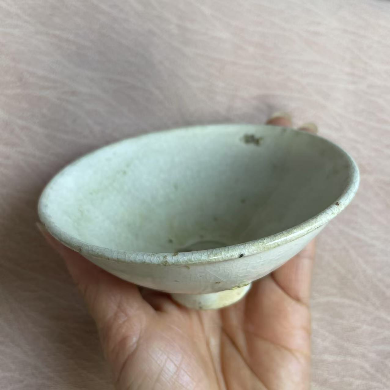【青白茶园碗】手绘大碗米饭碗柴窑釉下彩釉里红瓷厂缠枝主人杯彩绘