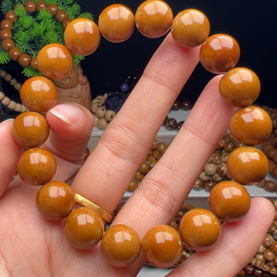 麻***锅手串紫金鼠卡12.3半实心光珠