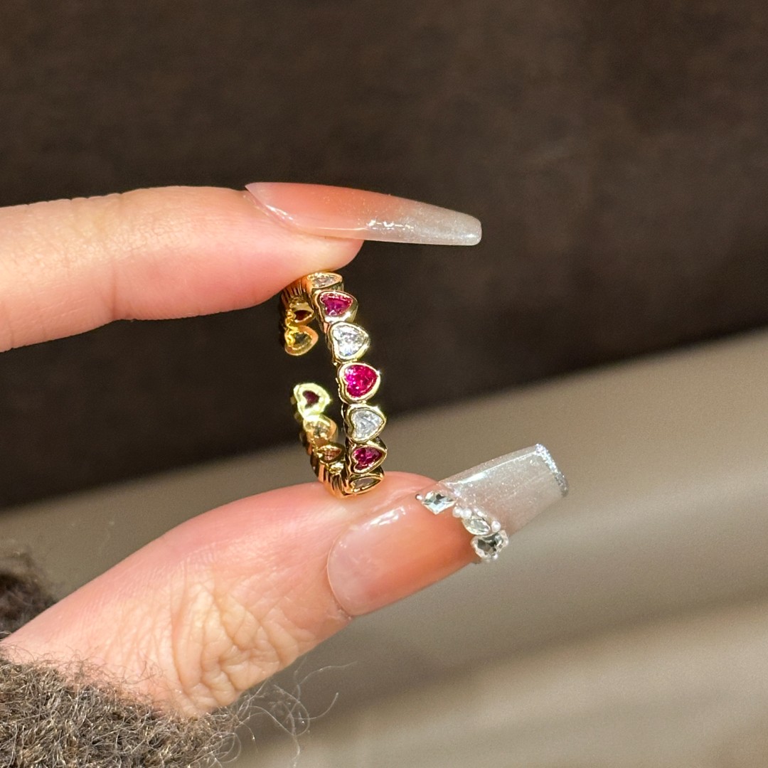 铜合金合成锆石戒指 CC11656 高定系列 开口可调节戒指 