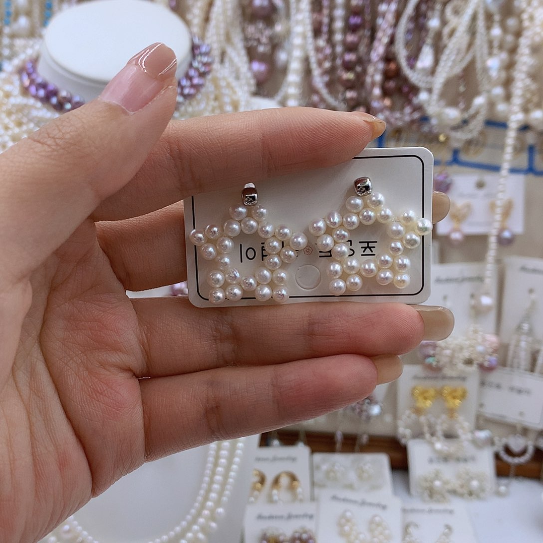 项链银S925镶嵌淡水珍珠海*花