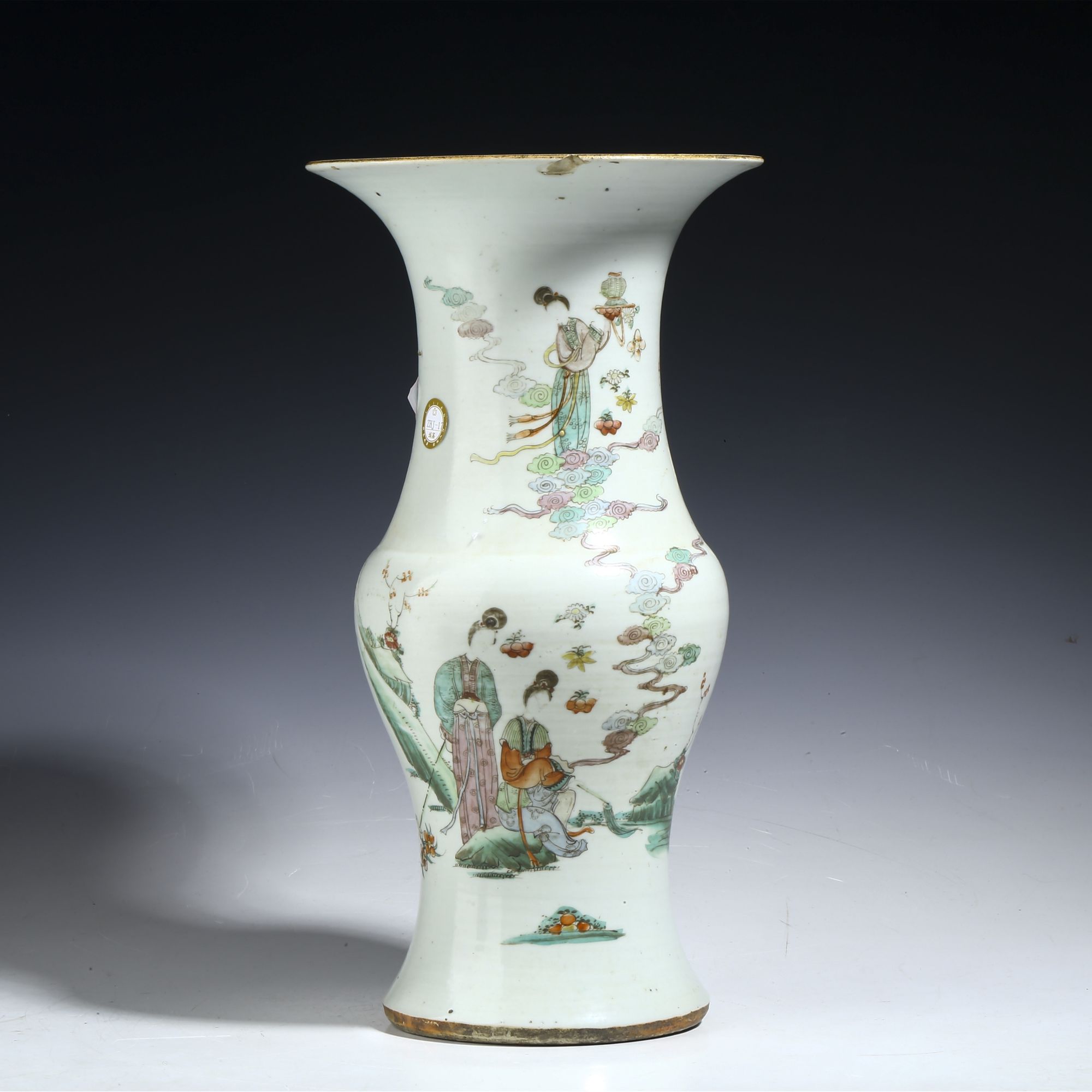 【拍卖-民国时期】·粉彩天女散花图花觚