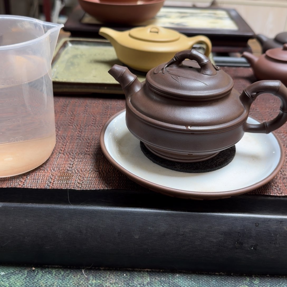 紫砂茶杯小*腿双线竹鼓壶