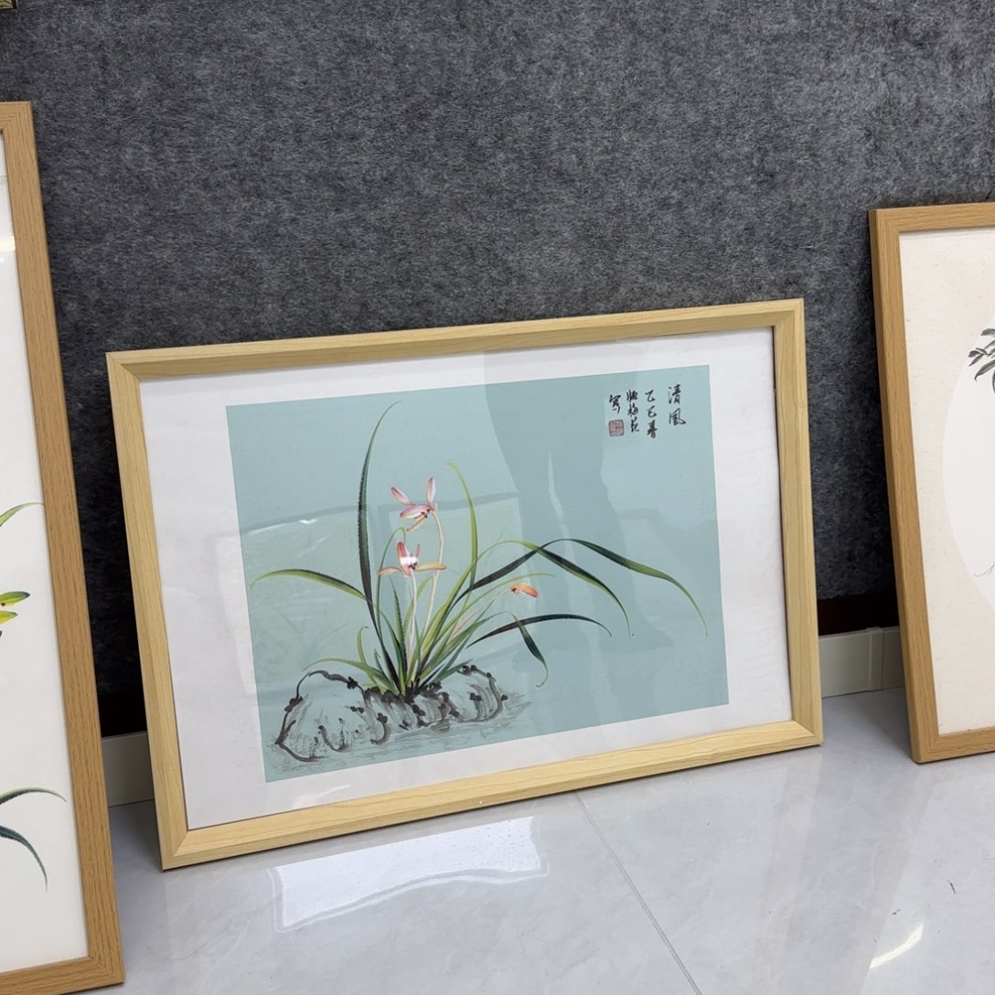 国画一笔两色立体兰花