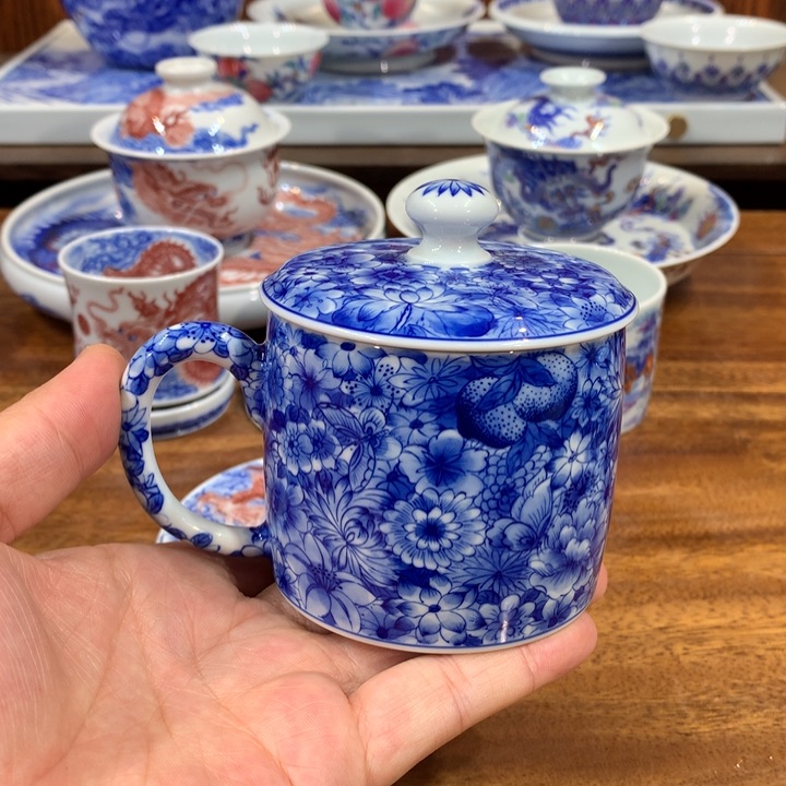晓月柴窑 万花办公杯