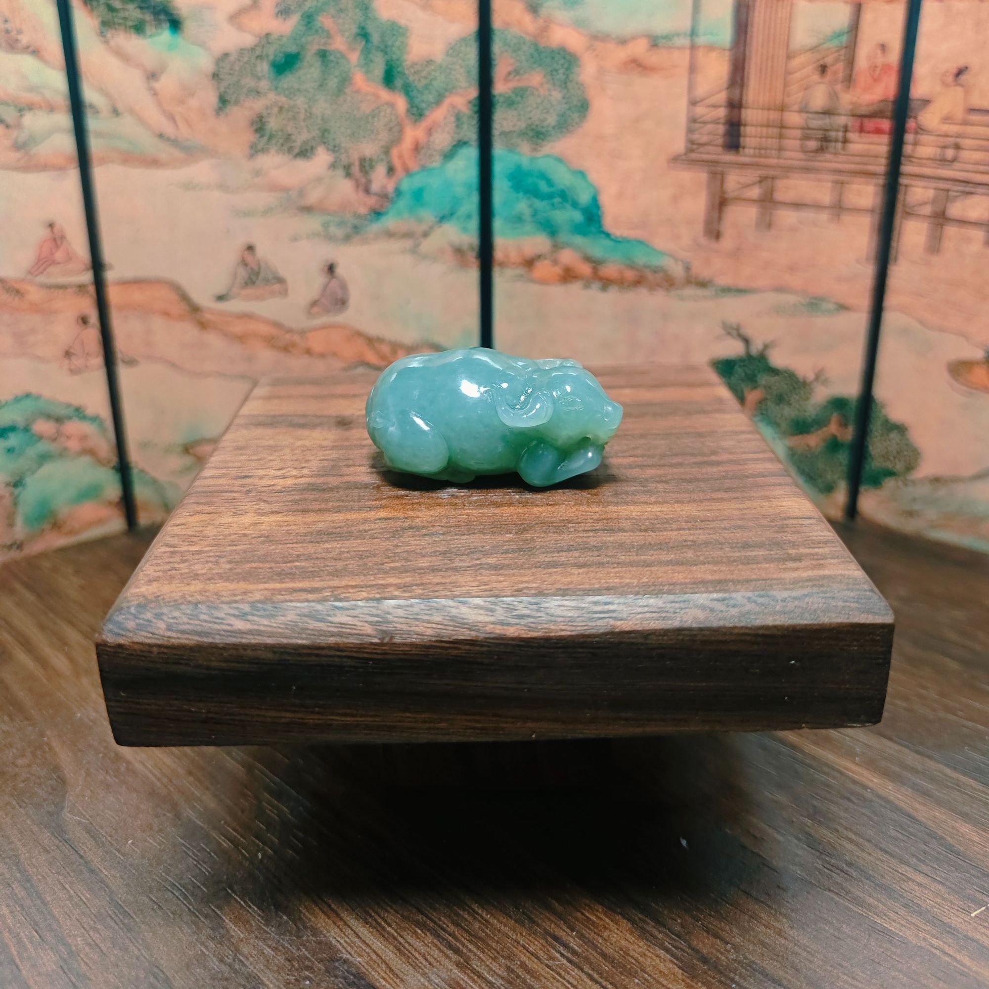 F和田玉牛气冲天吊坠0592