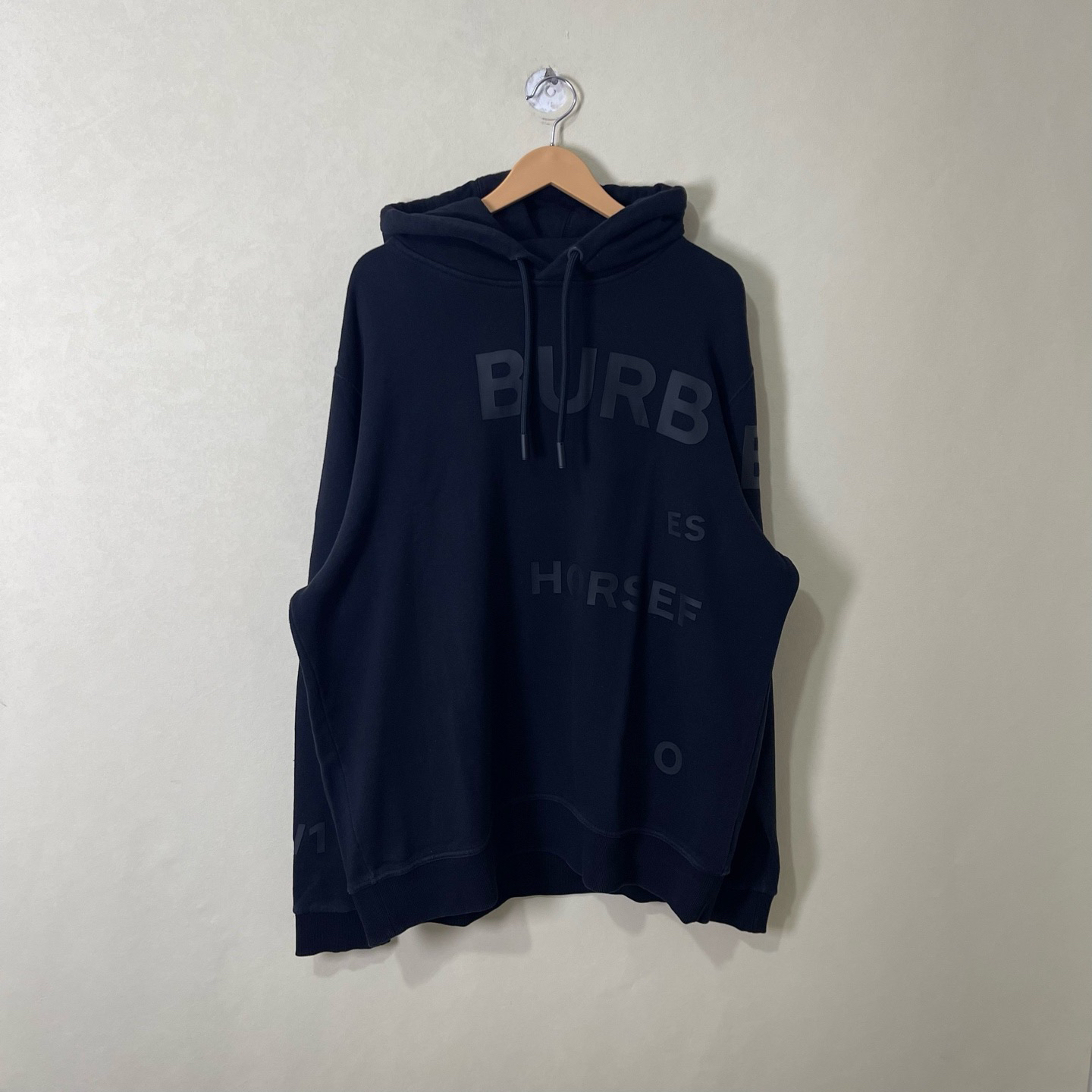99新 BURBERRY/博柏利 99新 男款大字母标logo印花连帽卫衣 XL码