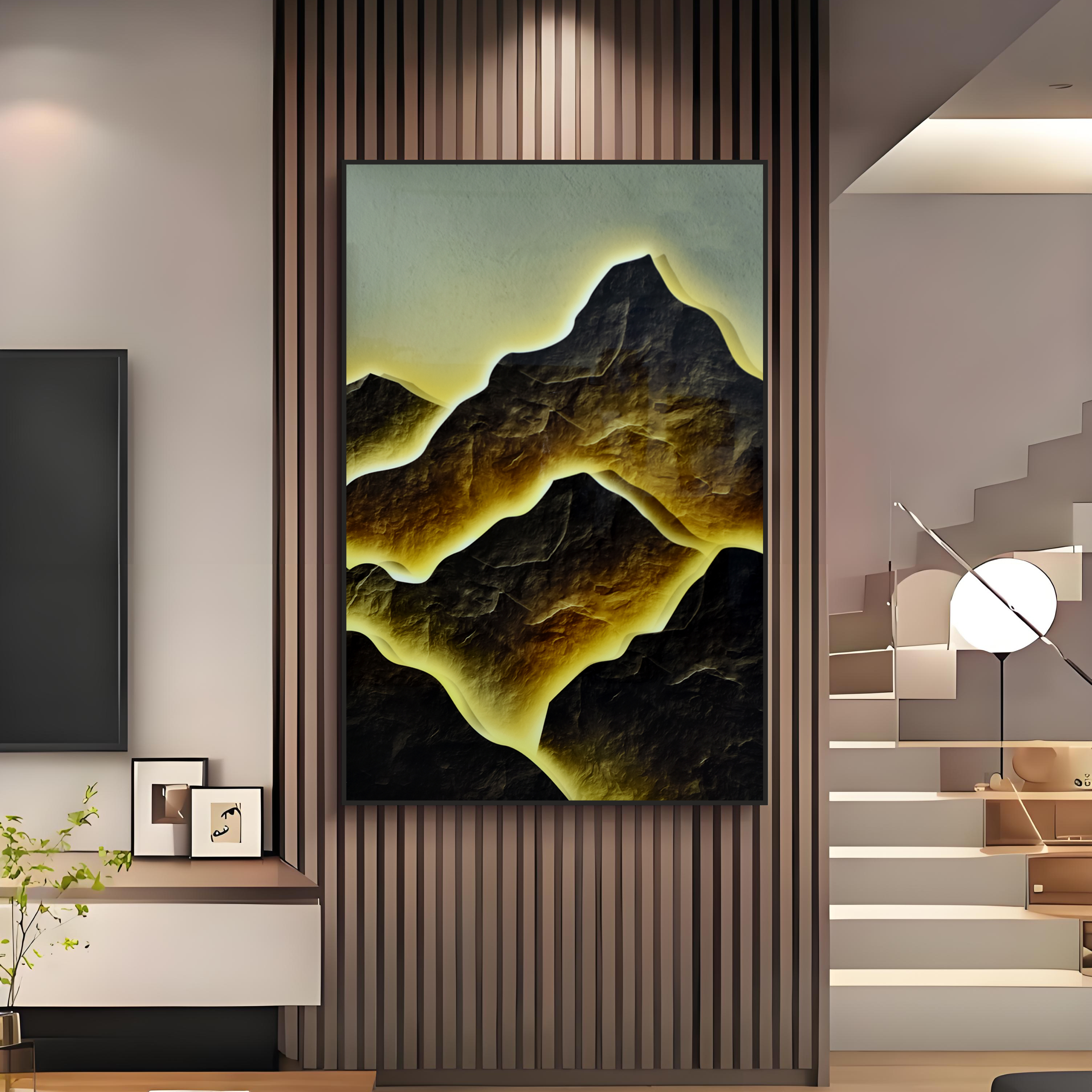 益师傅级感光影艺术光影背靠金山自然风景客厅沙发背景金山80120