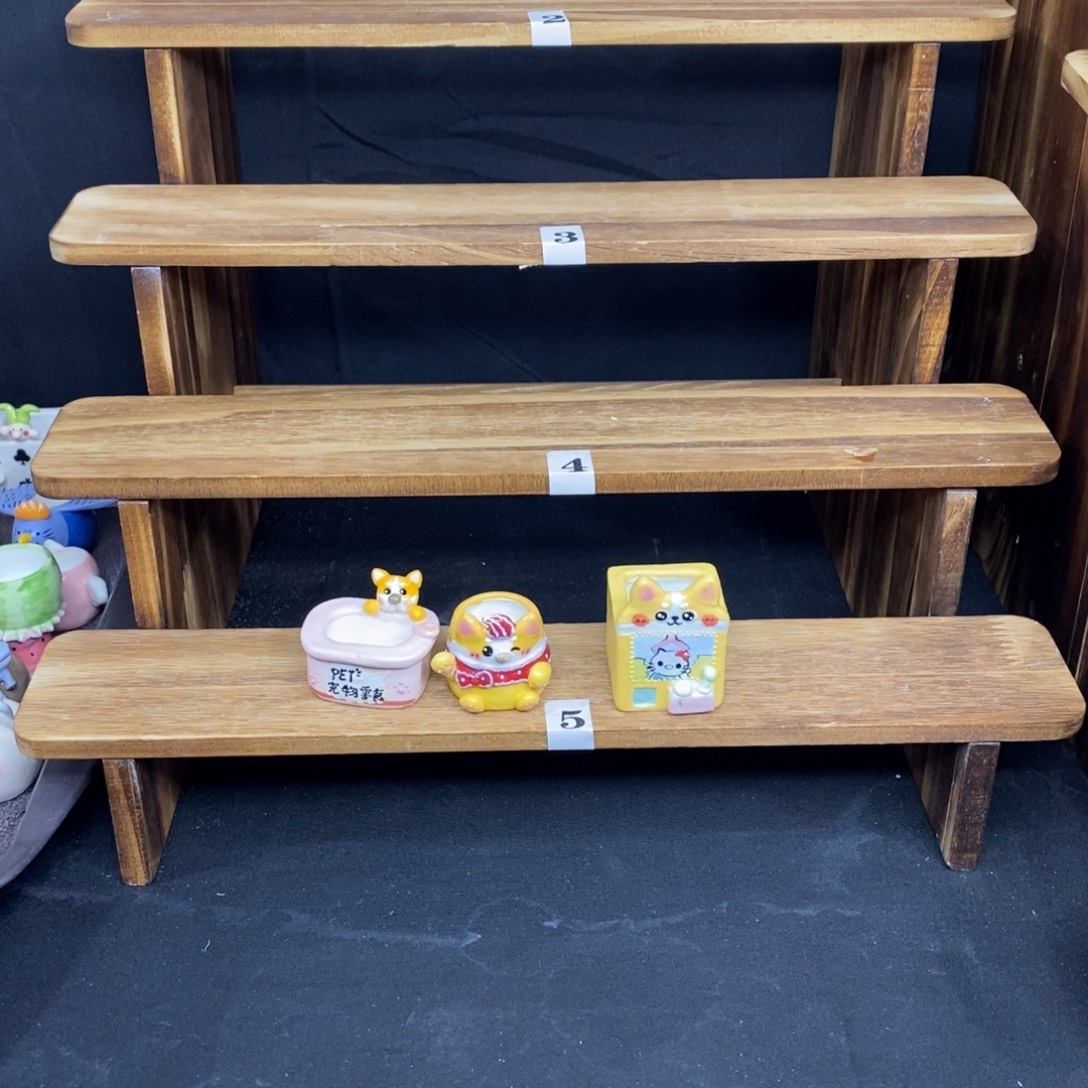 唉***子手捏釉烧拇指花盆3只