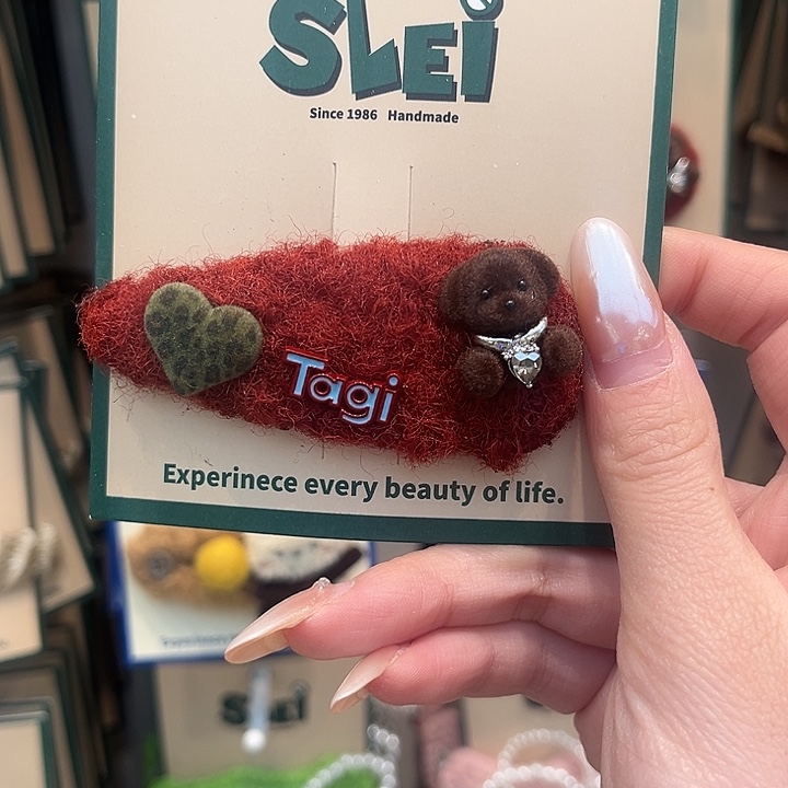 布艺铁合金小熊拜拜夹