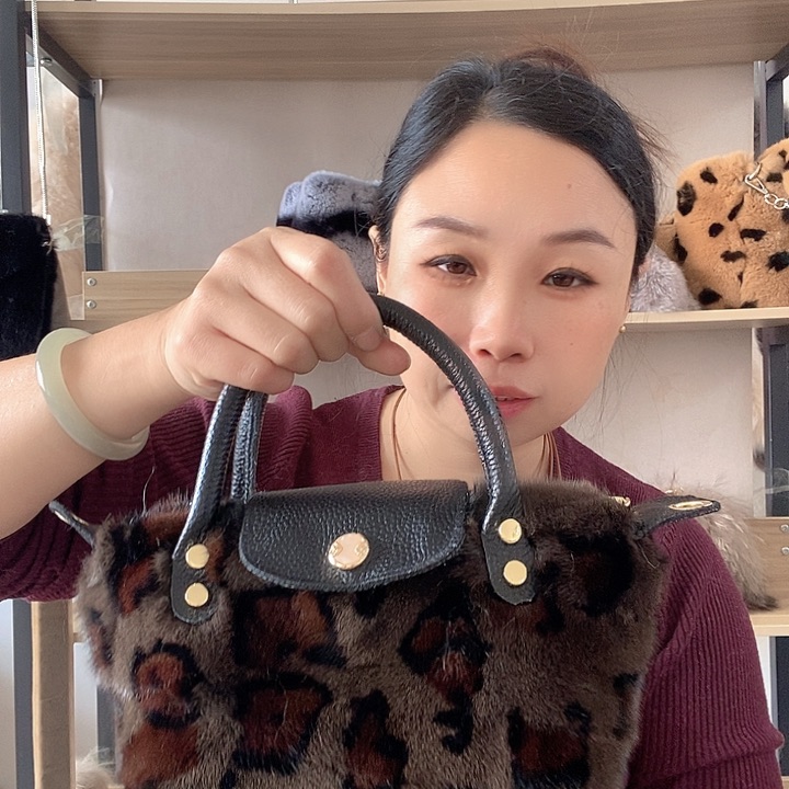 水貂毛皮草包包单肩包