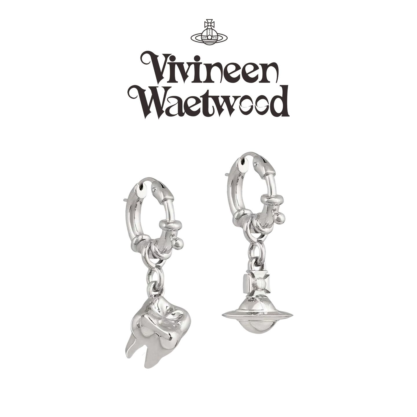  Vivireer Waetwssd 正品 orb土星牙齿耳钉