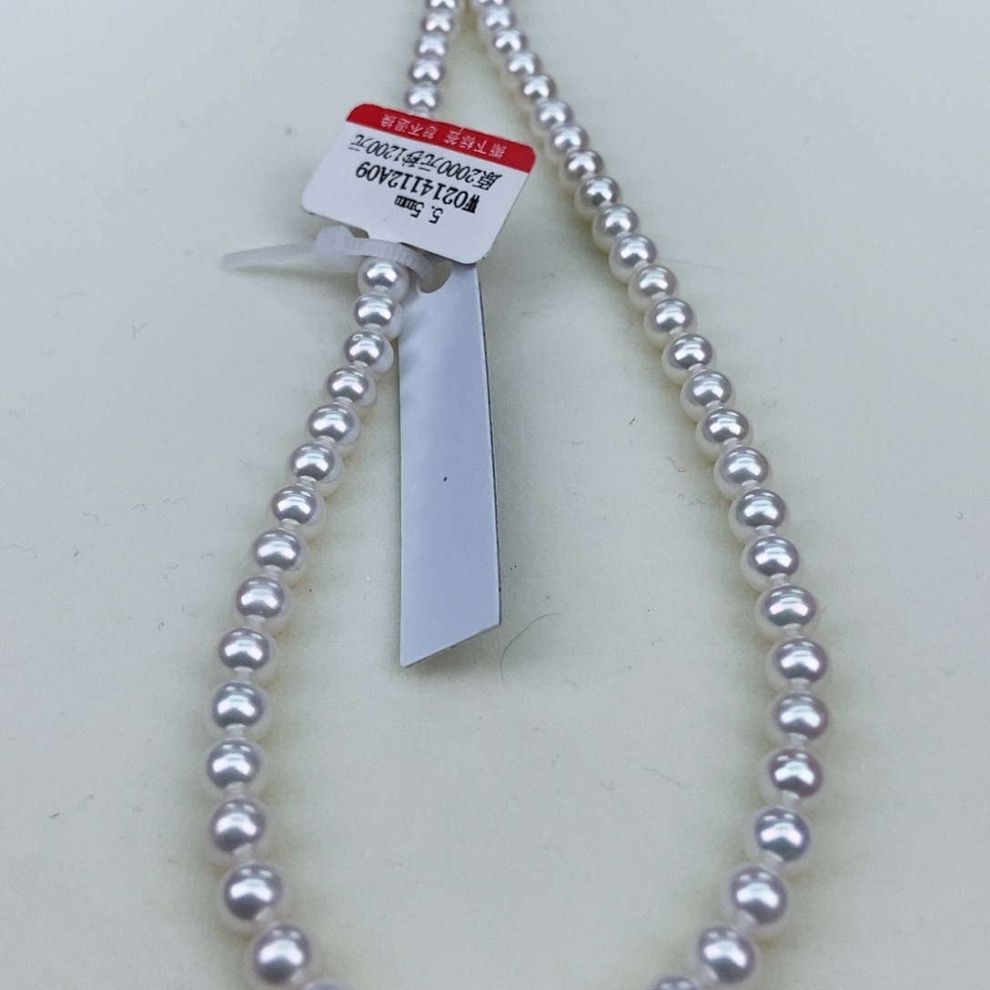 淡水珍珠5.5极光正圆白炫彩小灯泡银S925镶嵌