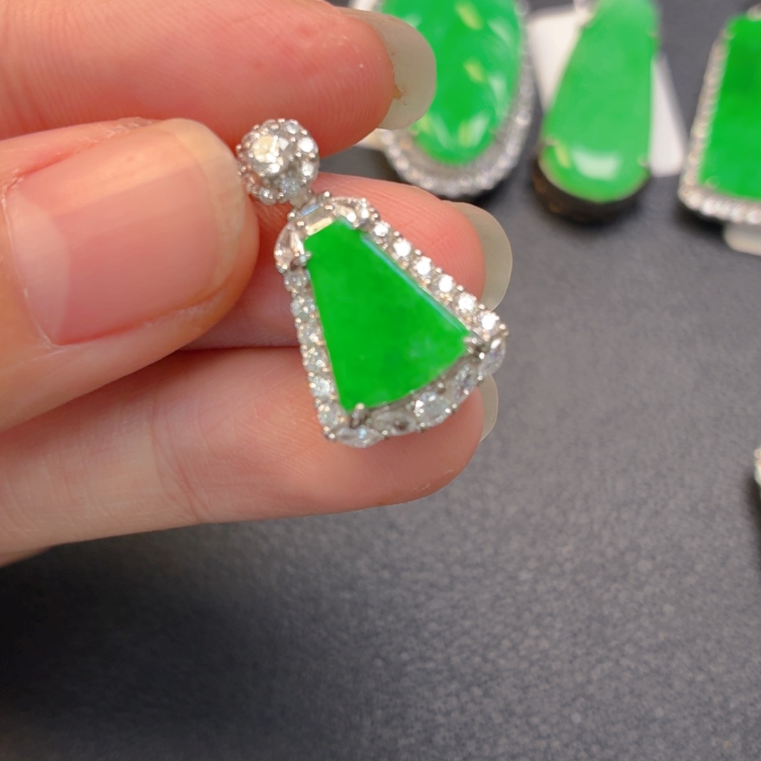 翡翠银S925镶嵌吊坠(不含链)