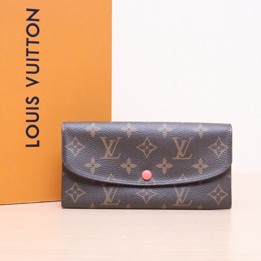95新 LouisVuitton/路易威登 小花黑黑Emilie 豆子钱夹 PVC 2016