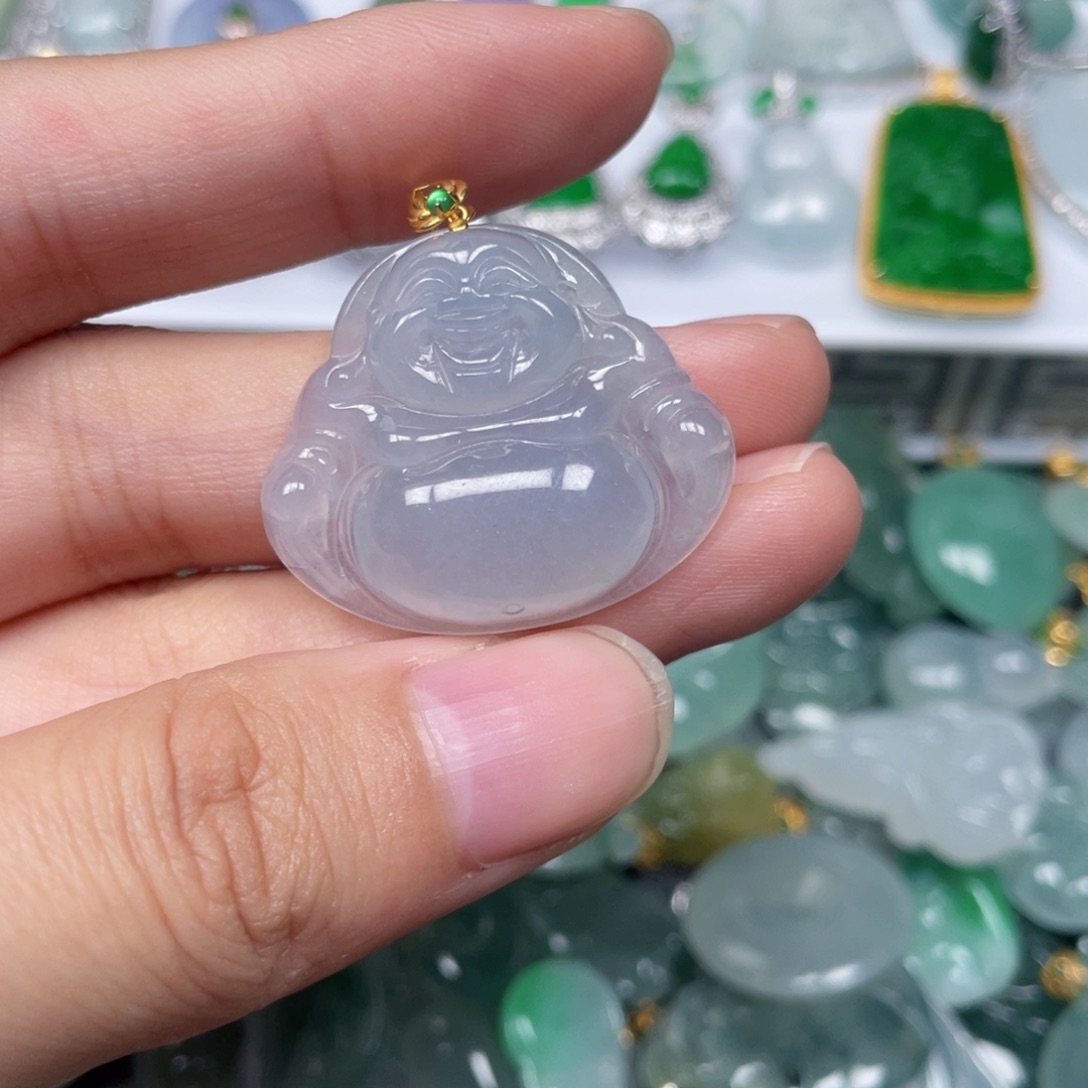 翡翠颈饰18K金镶嵌翡翠