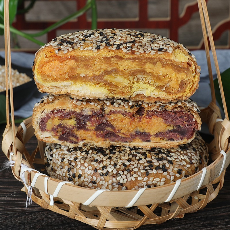 温州特产桥墩网红蛋黄板栗酥皮大月饼中秋推荐500克