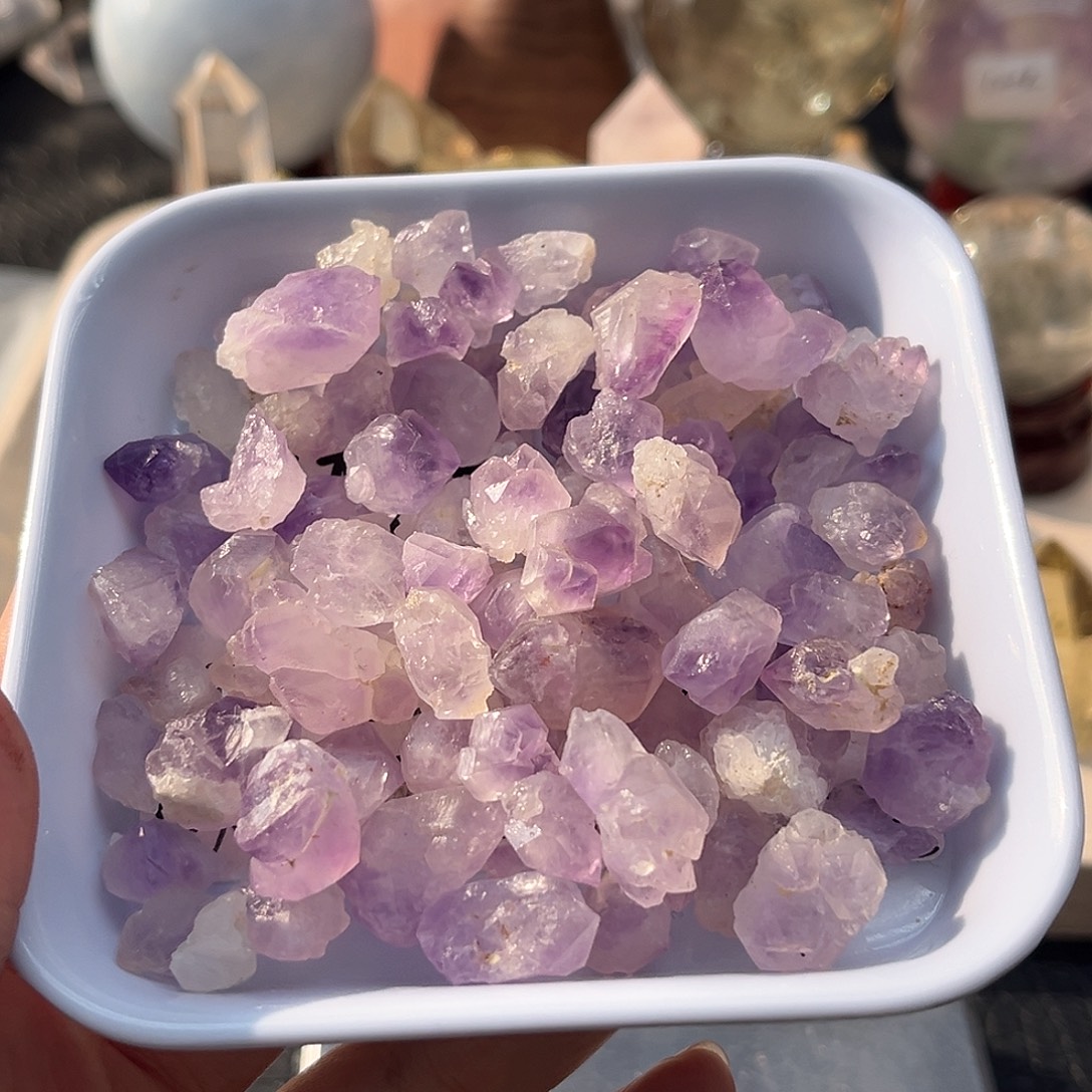 珠宝半成品未镶嵌水晶176紫牙