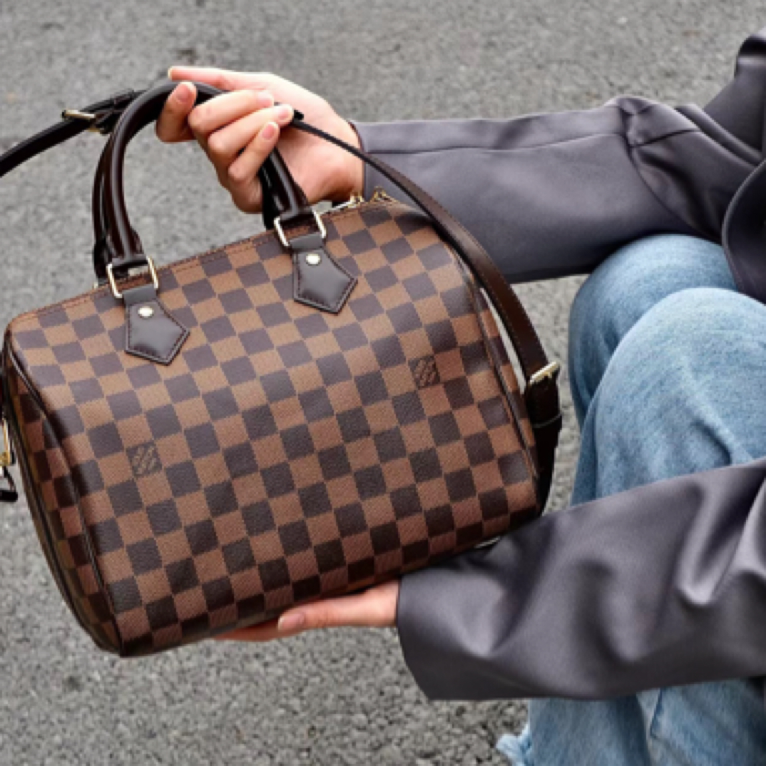 95新 LouisVuitton/路易威登 lv棋盘格25肩带973064
