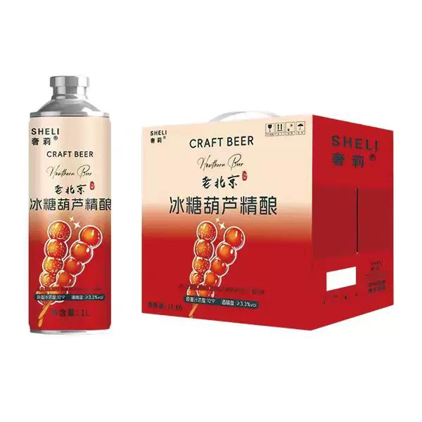 奢莉冰糖葫芦老北京风味精酿啤酒1L*6罐装清凉夏日原箱包邮